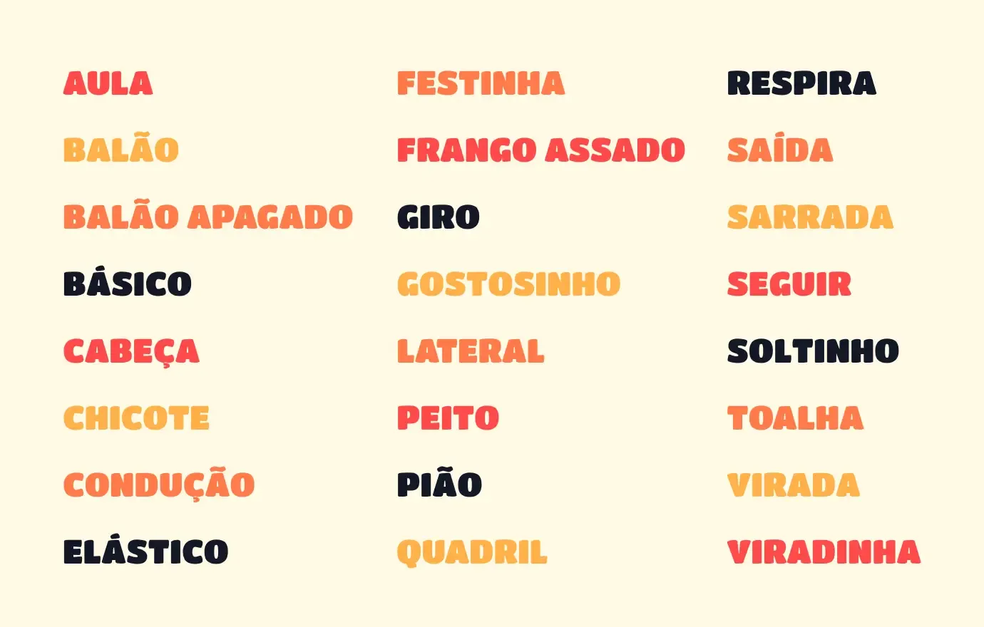 Portuguese words for Brazilian Zouk dancers