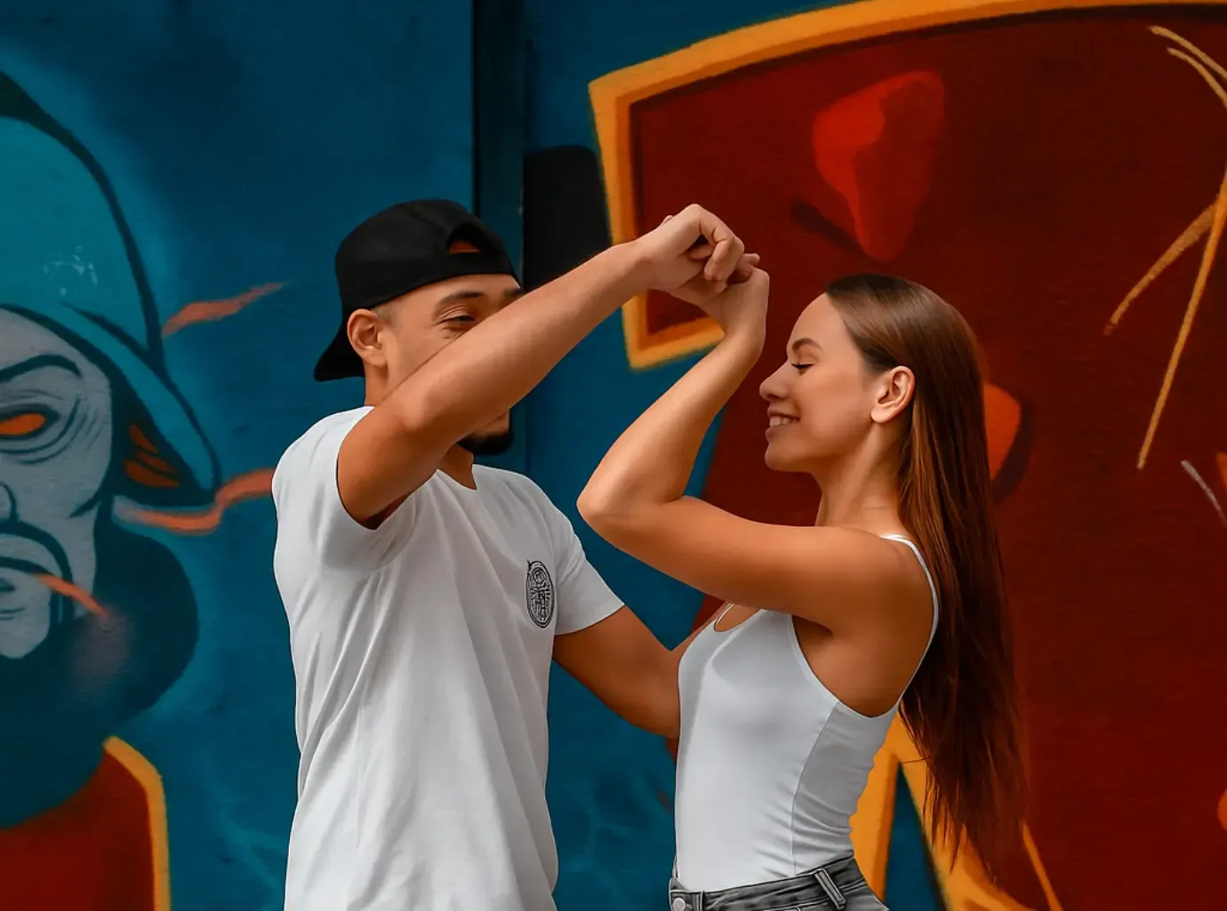 Brazilian Zouk dancers moving together
