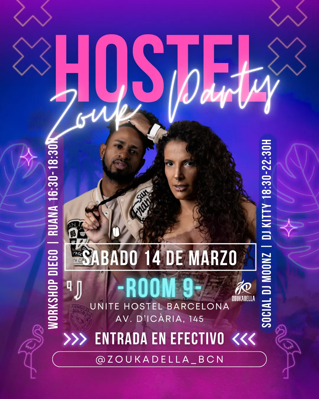 Workshop con Ruana y Diego y Hostel Zouk Party by Zoukadella