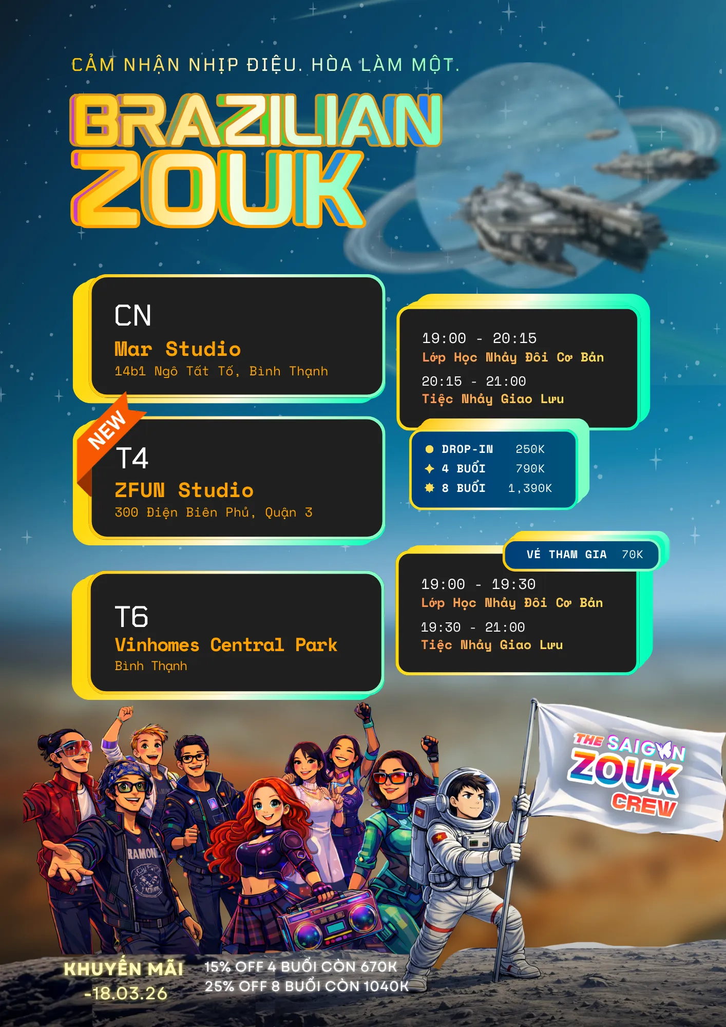 Weekly Brazilian Zouk Class and Practica