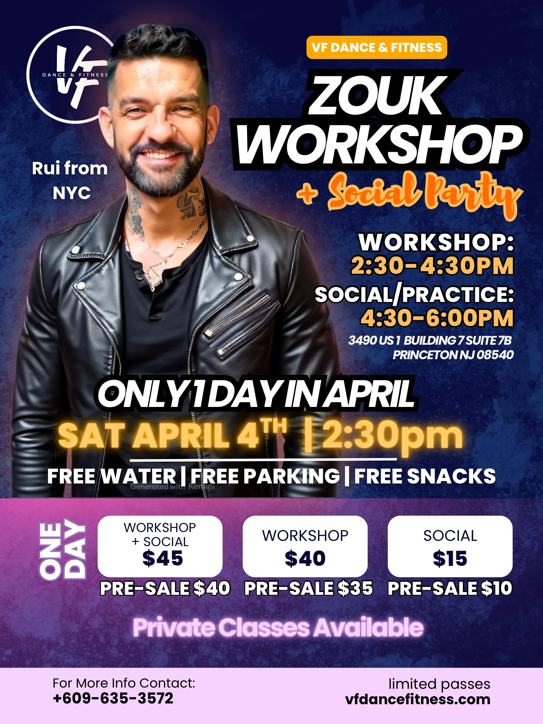 Zouk Workshop + Social with Rui at VF Dance
