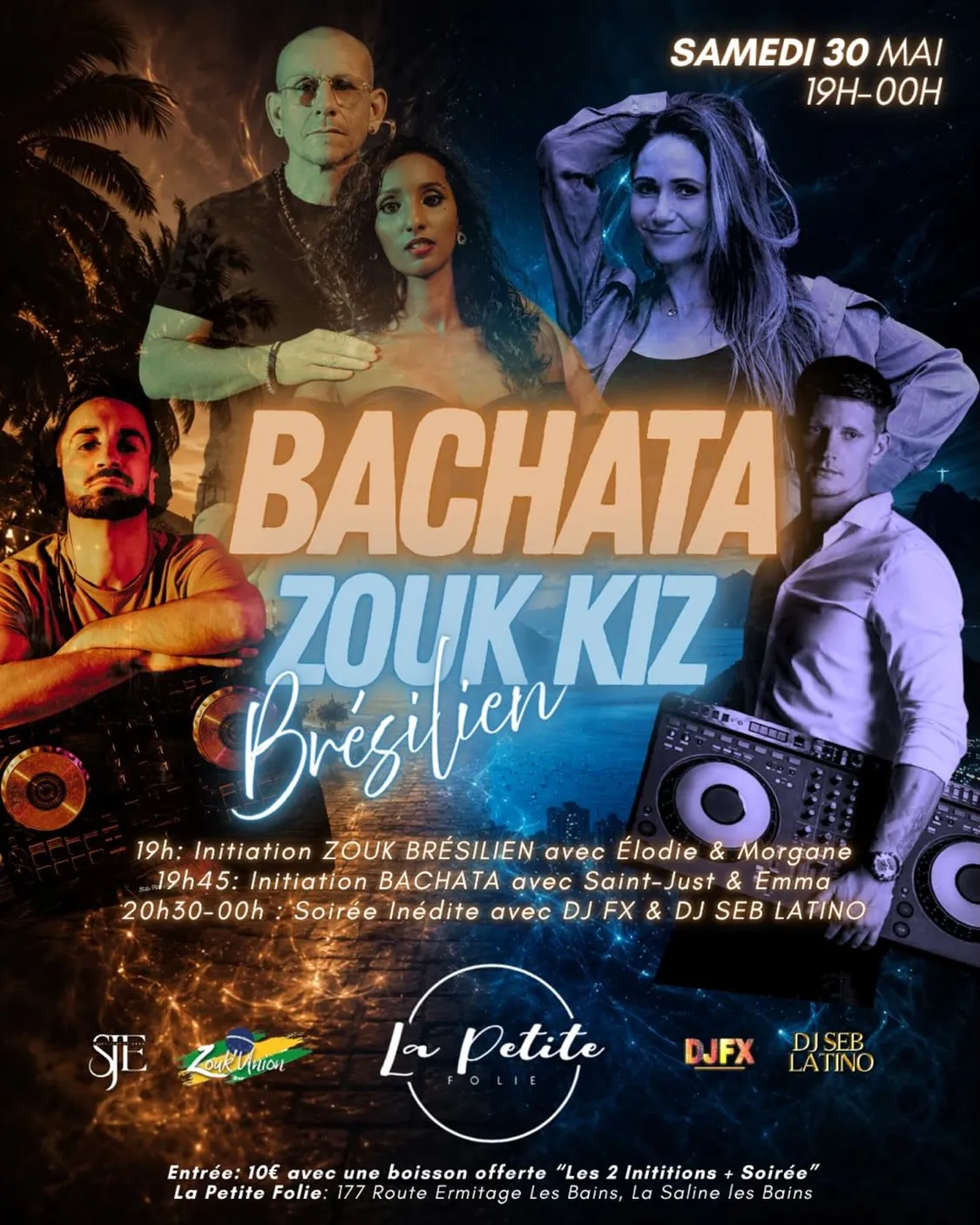 SOIRÉE INÉDITE BACHATA, ZOUK BRÉSILIEN et KIZOMBA