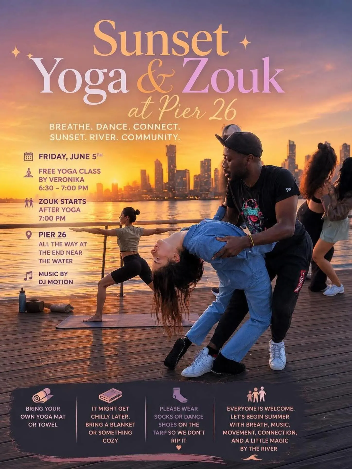 Sunset Yoga & Zouk at Pier 26