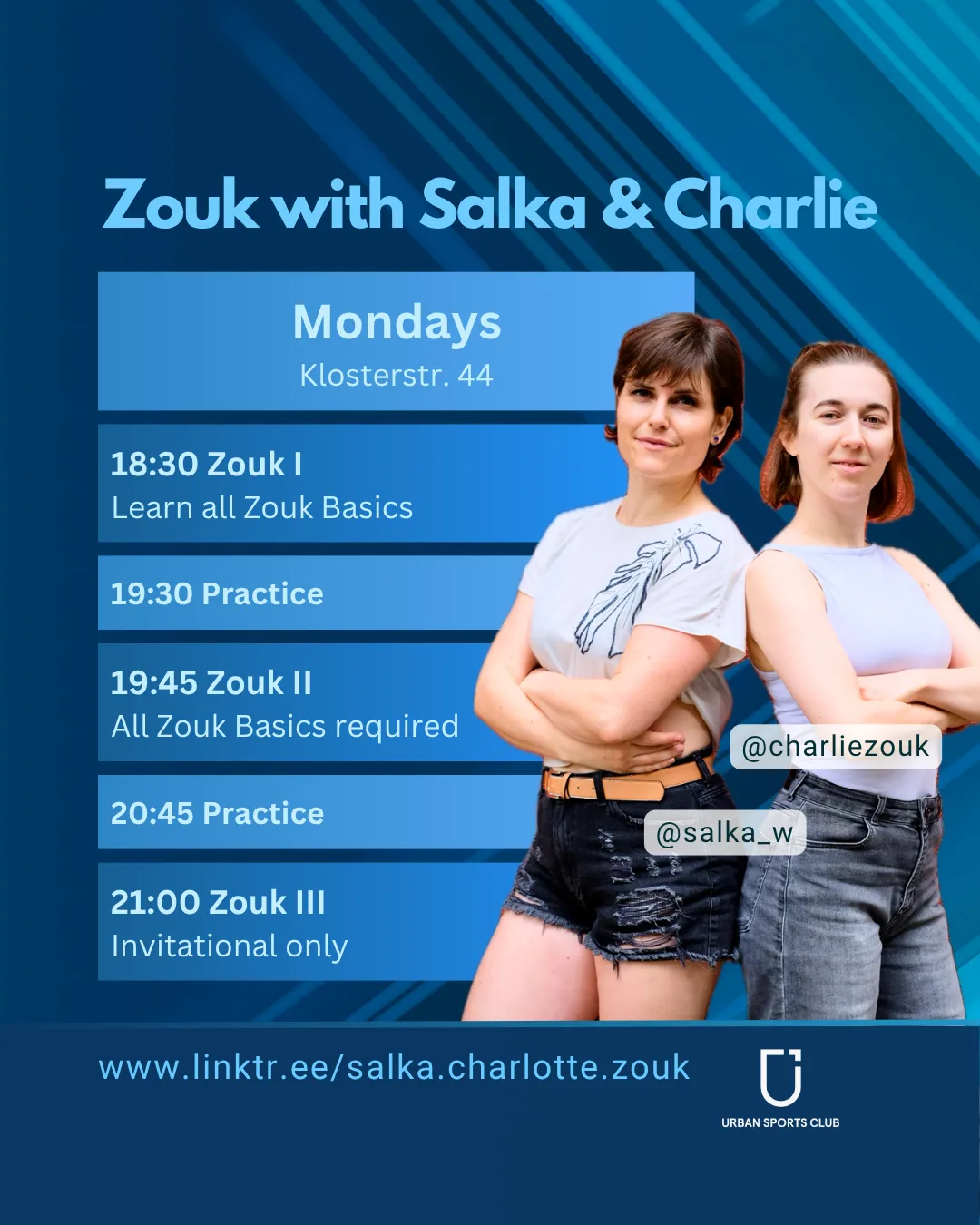 Zouk Classes with Salka & Charlie (3 levels)
