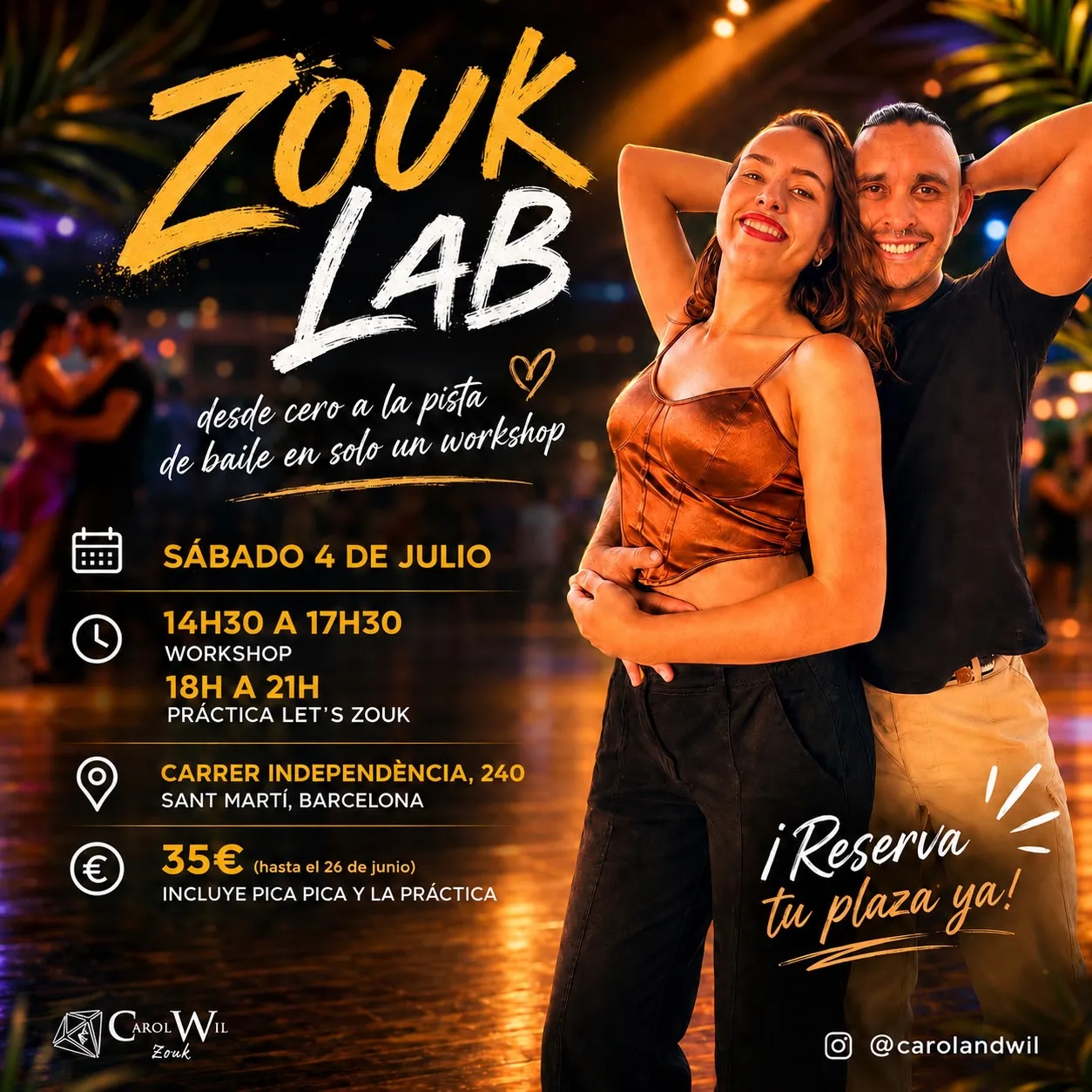 Zouk Lab Workshop + Let's Zouk Práctica