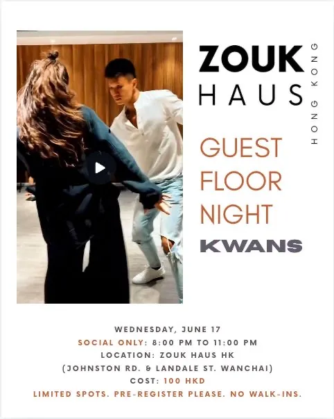 Hong kong zouk social with kwans