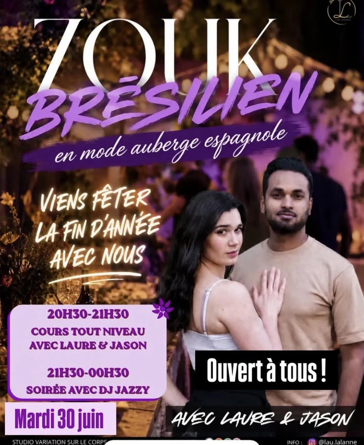 ZOUK BRÉSILIEN (soirée pour fêter la fin d'année de cours)
