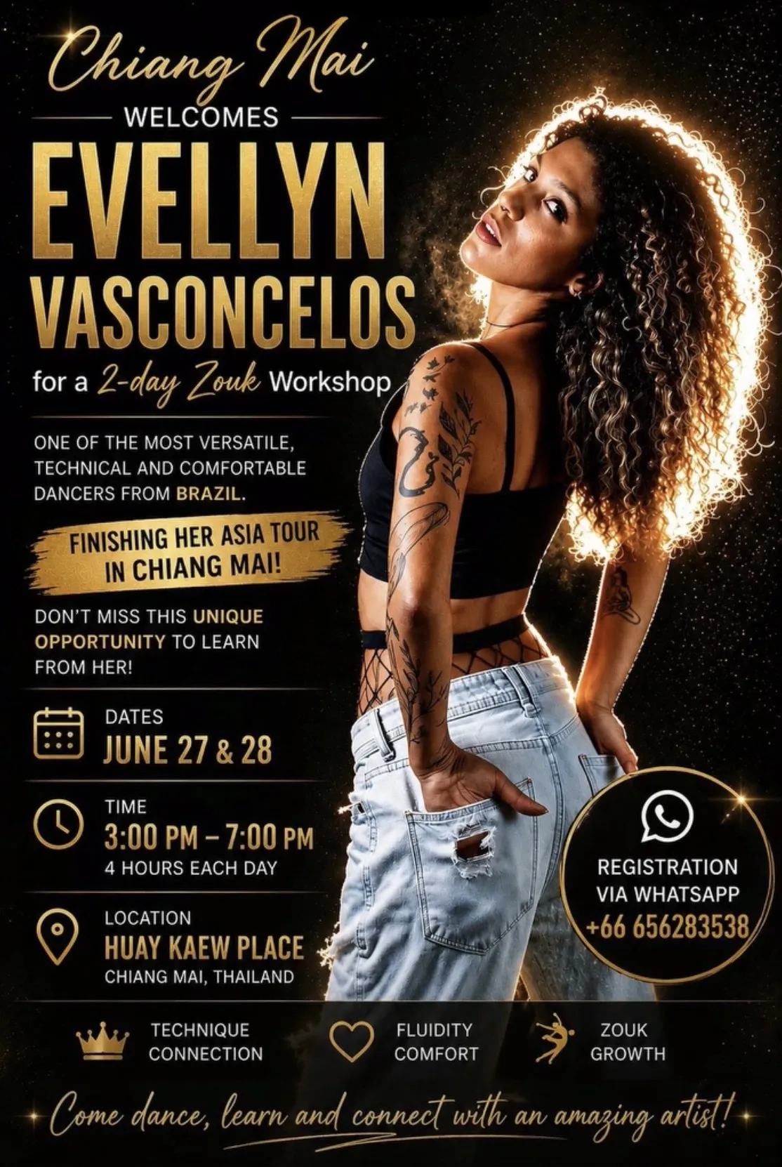 Chiang Mai welcomes Evellyn Vasconcellos - 2-day Zouk Workshop