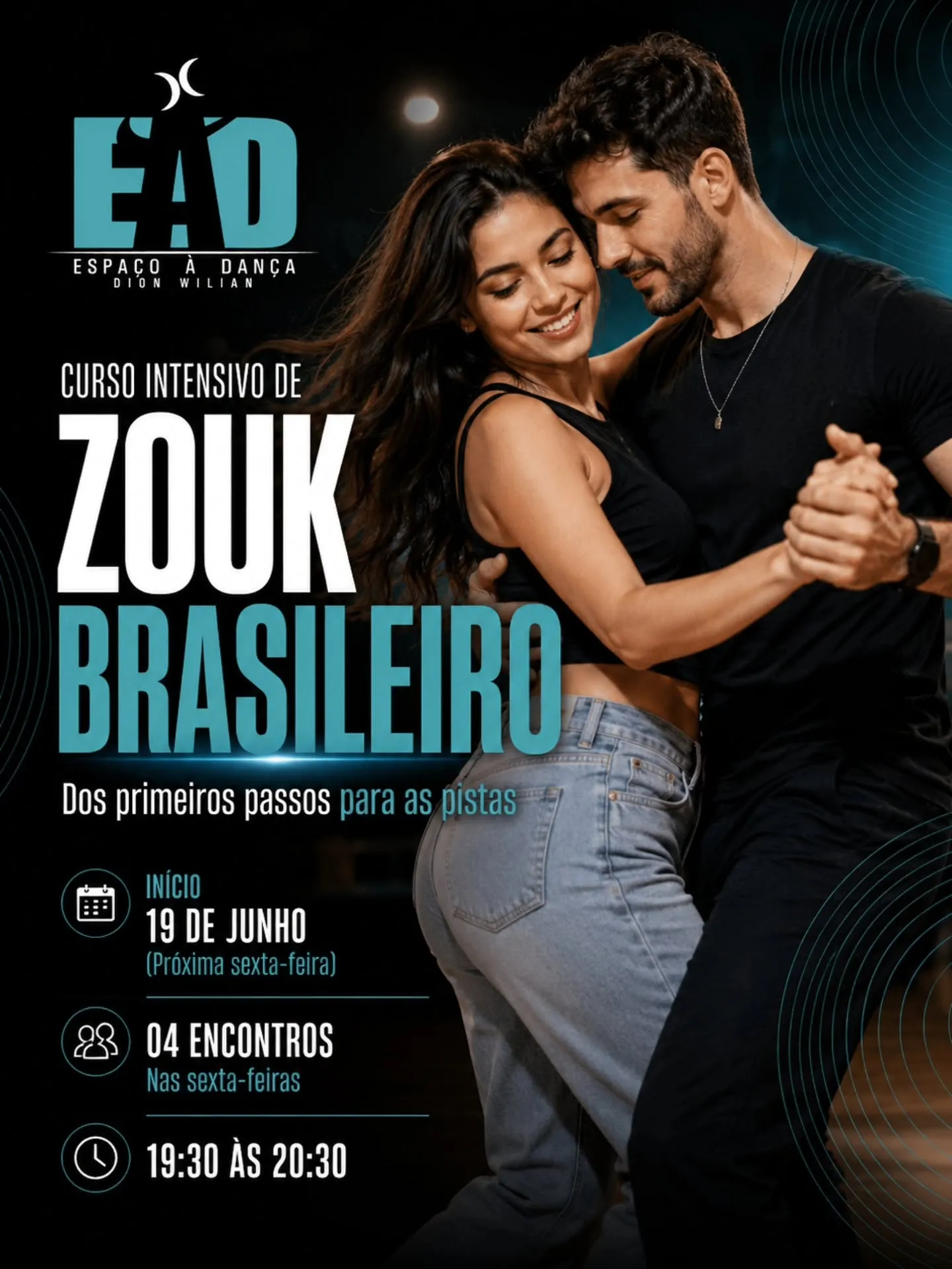 Curso intensivo de Zouk Brasileiro - Dos primeiros passos para as pistas - 04 encontros
