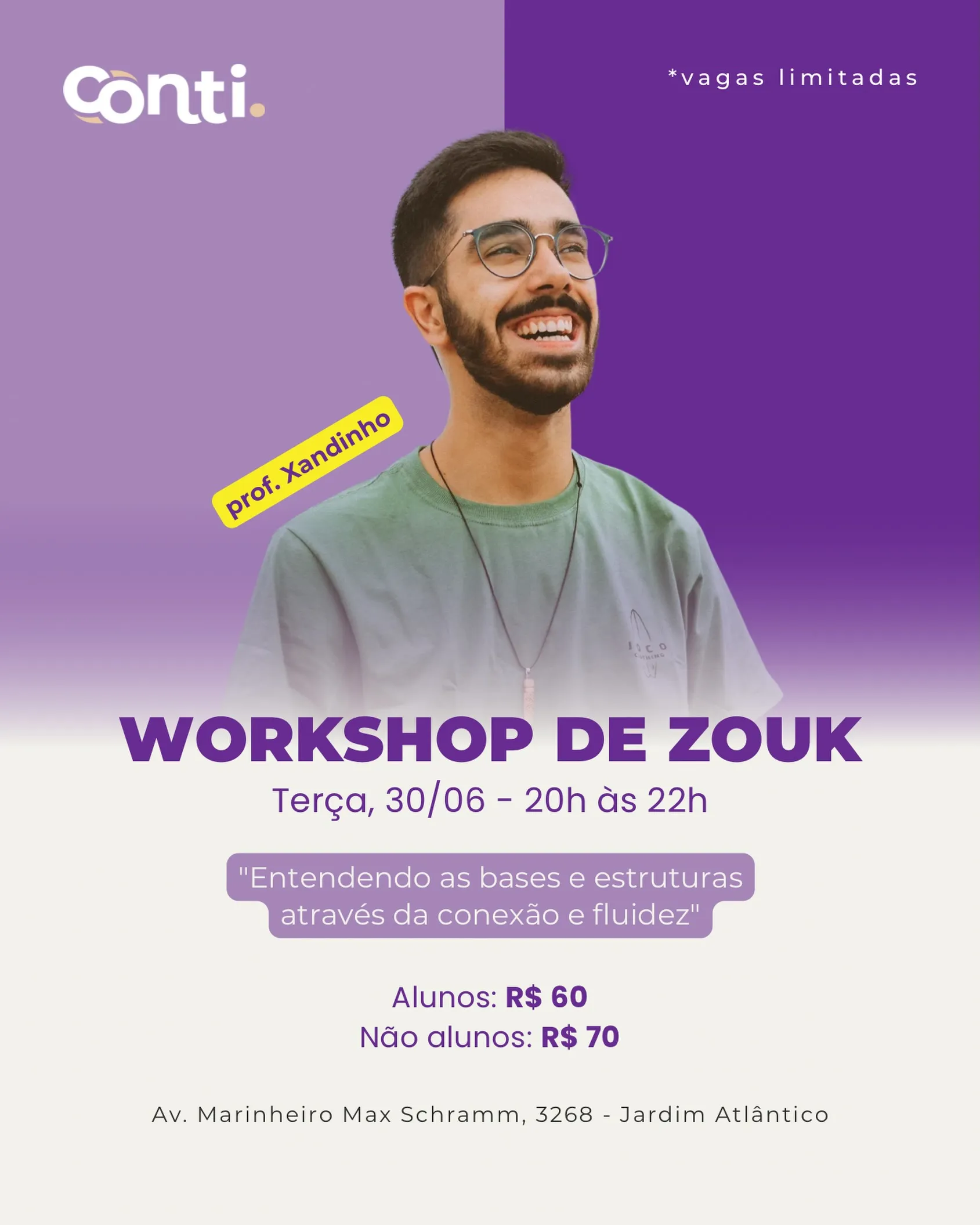 Workshop de Zouk na Conti - Com prof. Xandinho