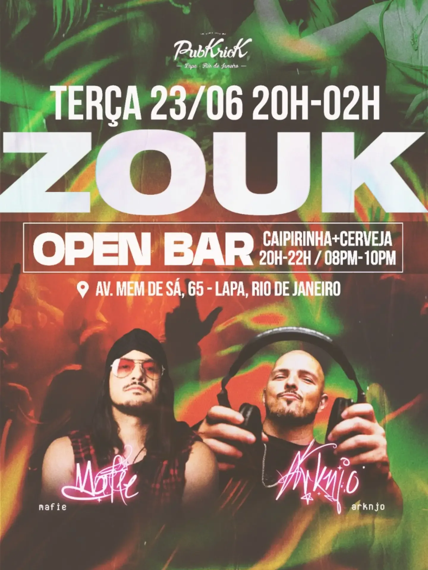 Terça bolada com muito Zouk no Pub Kriok Lapa