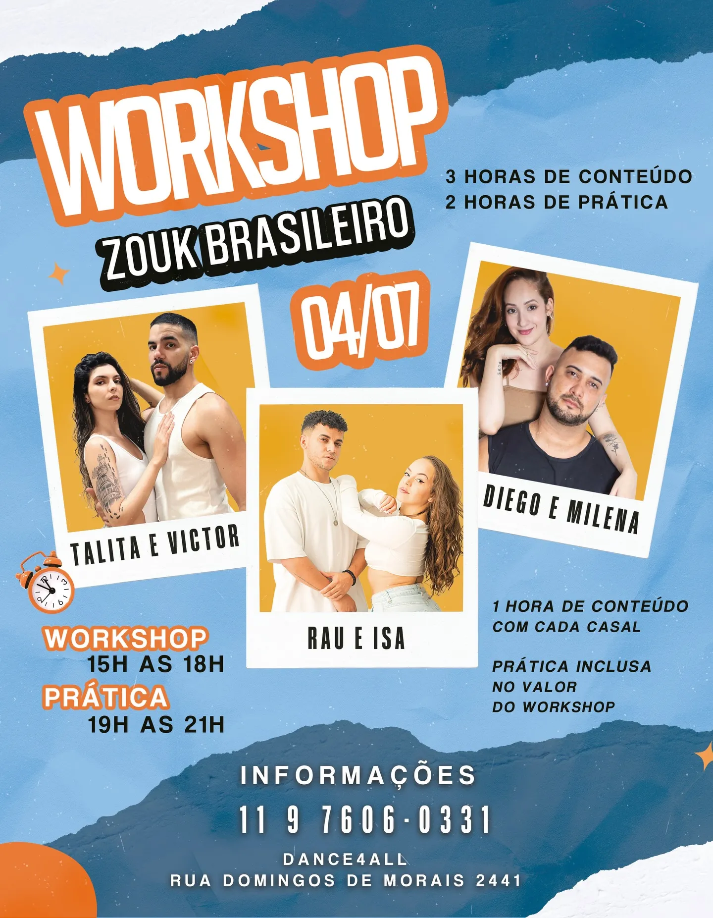 Workshop de Zouk Brasileiro na Dance4All