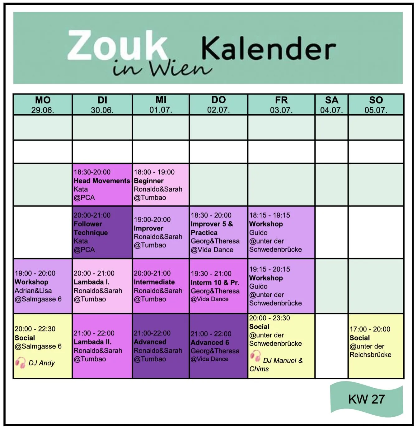 Zouk in Wien - Improver with Ronaldo & Sarah