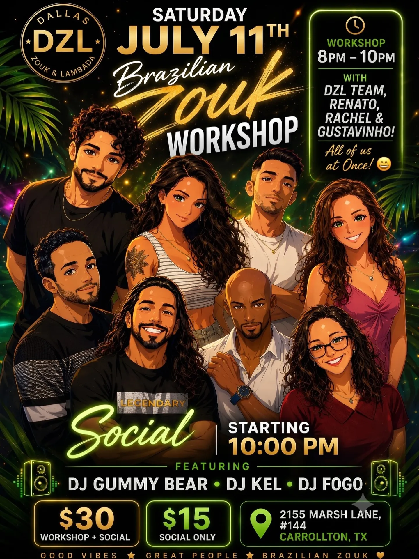 Brazilian Zouk Workshop - With DZL Team - Renato, Rachel & Gustavinho