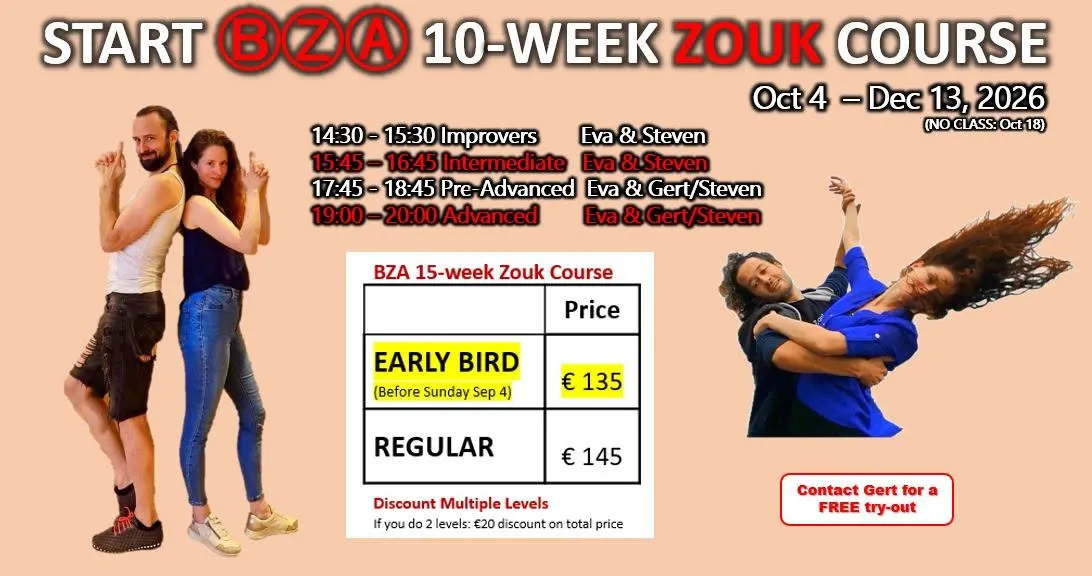 START ⒷⓏⒶ Zouk Courses - All levels