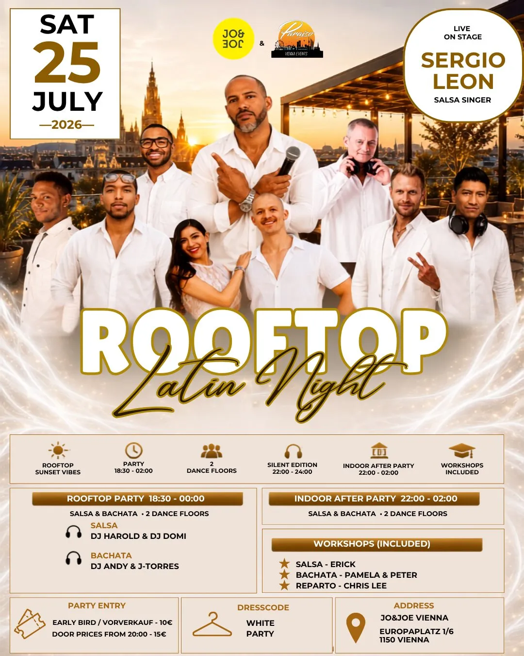 JO&JOE Rooftop Latin Night – White Party Edition