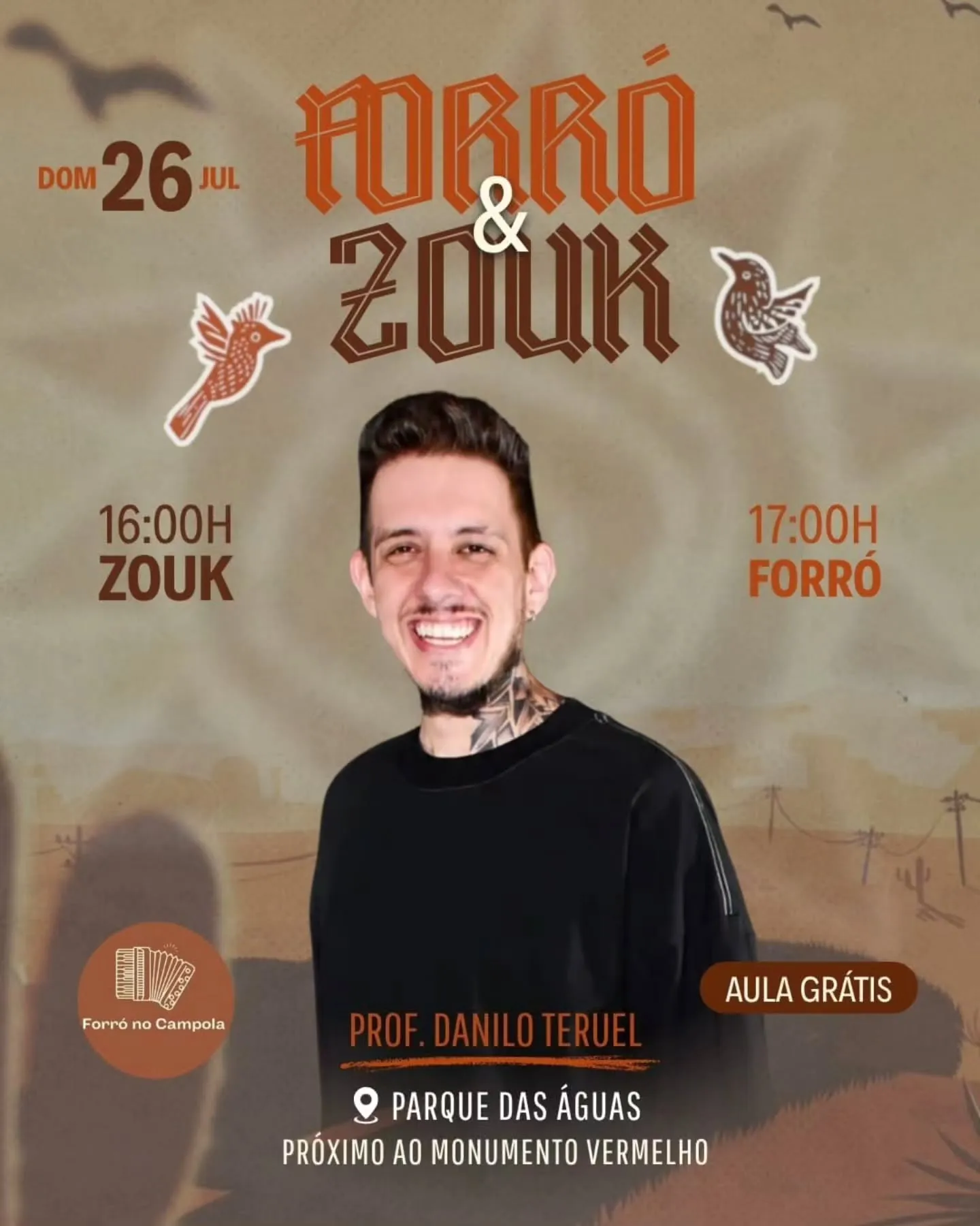 Aula gratuita com Prof. Danilo Teruel - Forró & Zouk