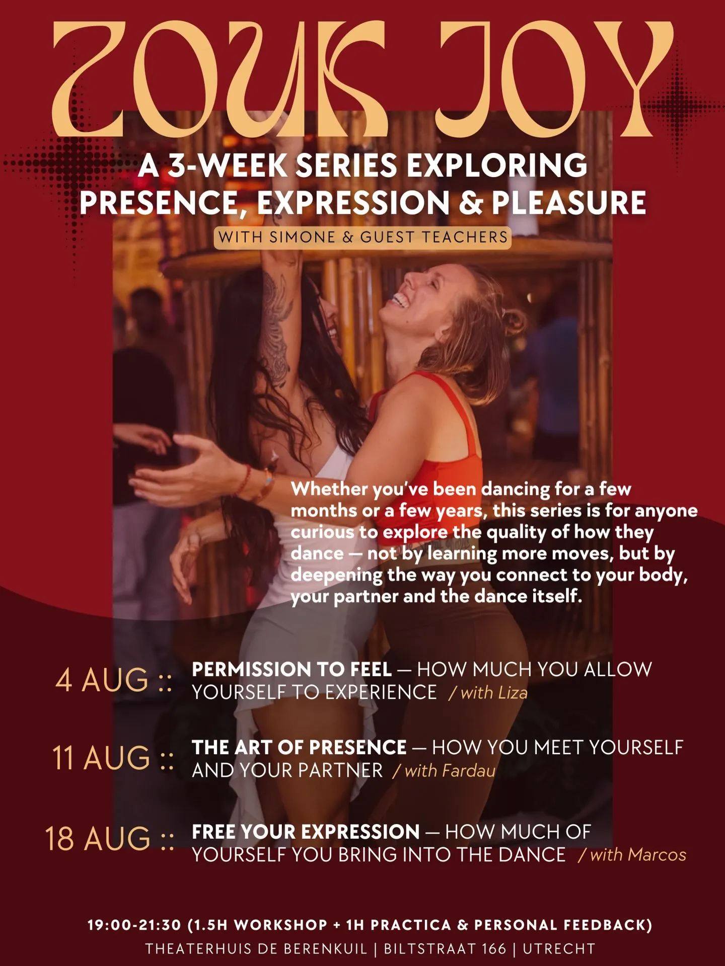 ZOUK JOY - A 3-week Zouk series exploring presence, expression & pleasure