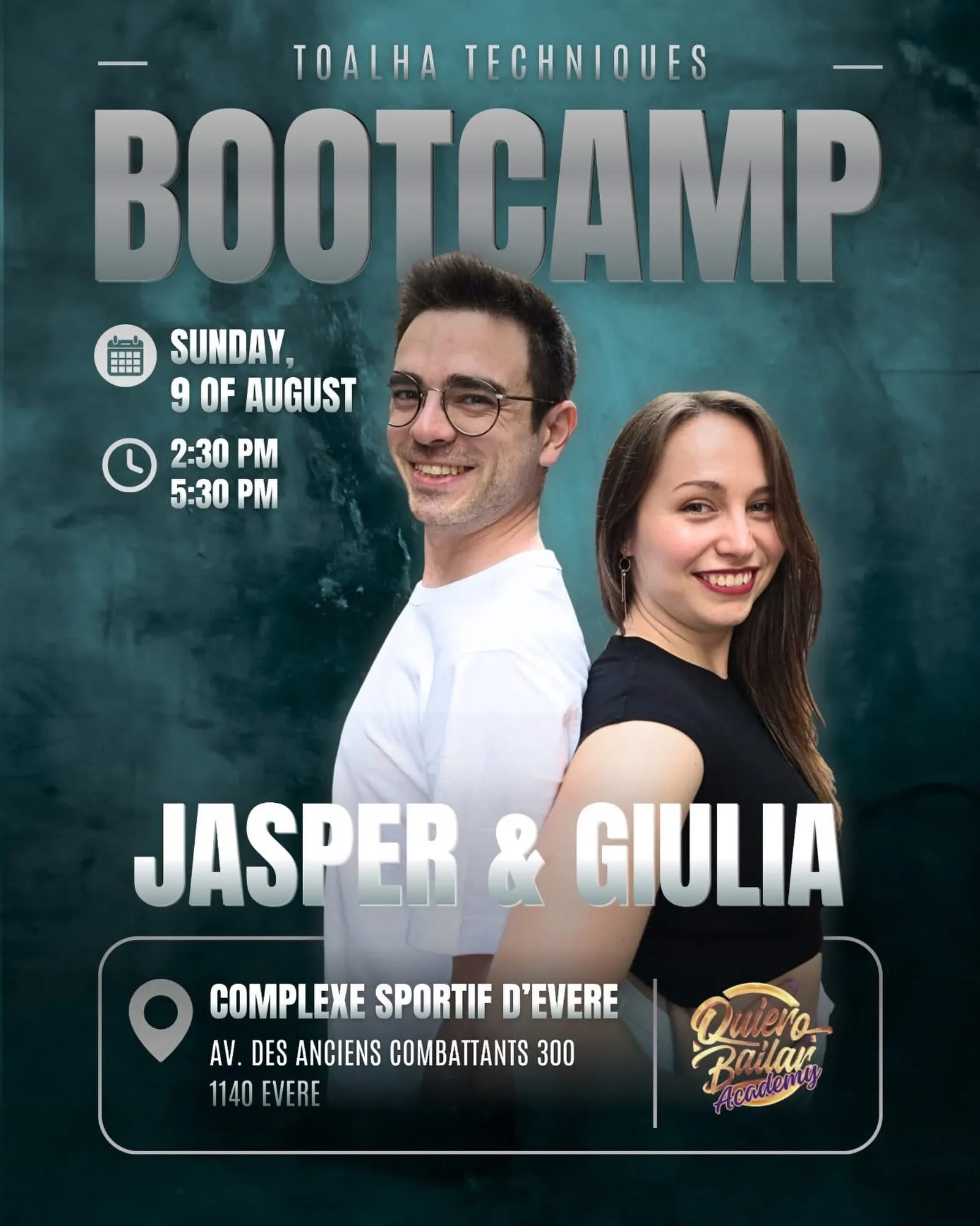 Sunday Brazilian Zouk Bootcamp (Toalha Techniques) - with Giulia & Jasper