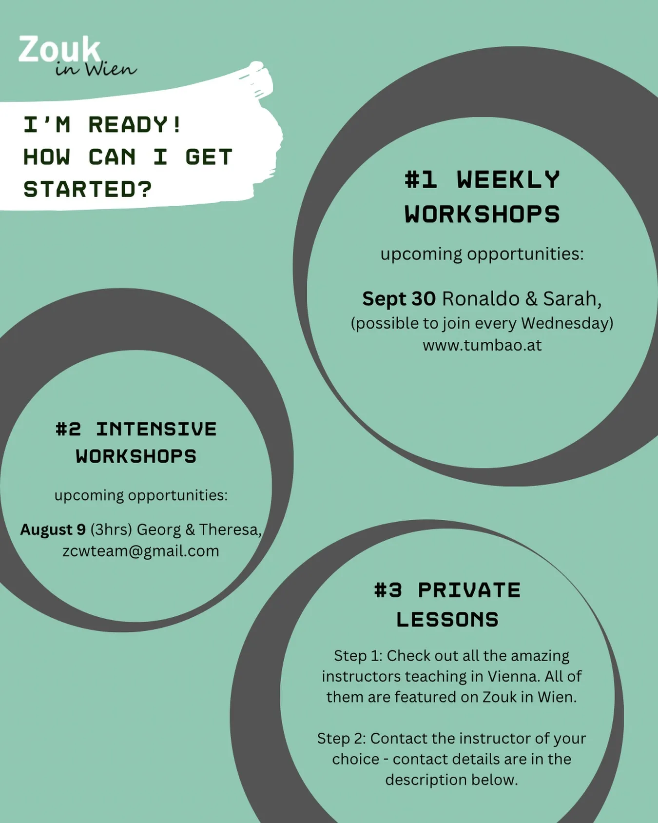 Weekly Workshops with Ronaldo & Sarah