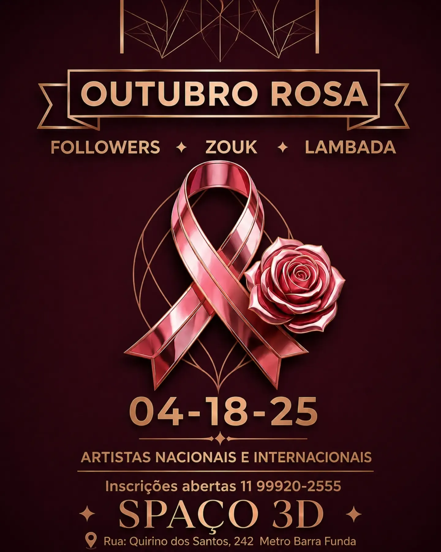 OUTUBRO ROSA 2026 - 🔥 FOLLOWERS/ ZOUK/ LAMBADA