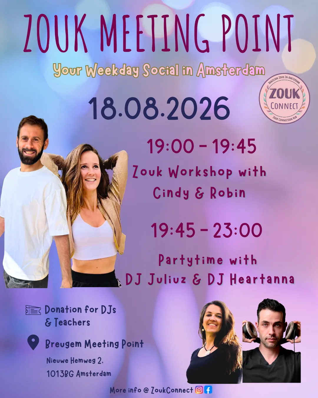 Zouk Meeting Point #31 by Zouk Connect; Workshop by Cindy & Robin; DJ Juliuz & DJ Heartanna