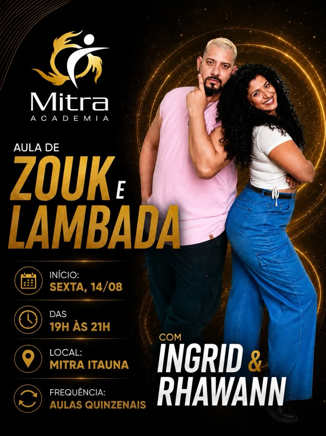 Aula de Zouk e Lambada - com INGRID & RHAWANN