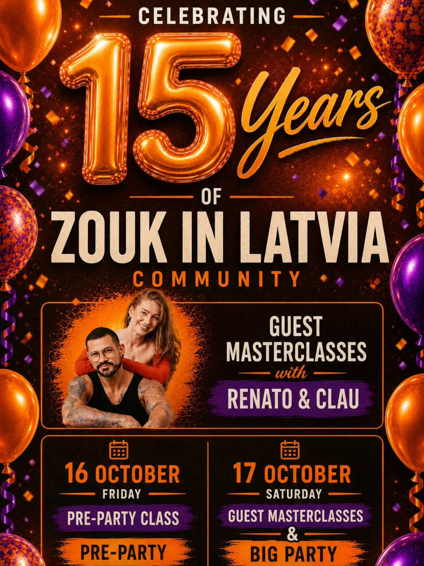 15 Years of Zouk in Latvia Community - with Renato & Clau