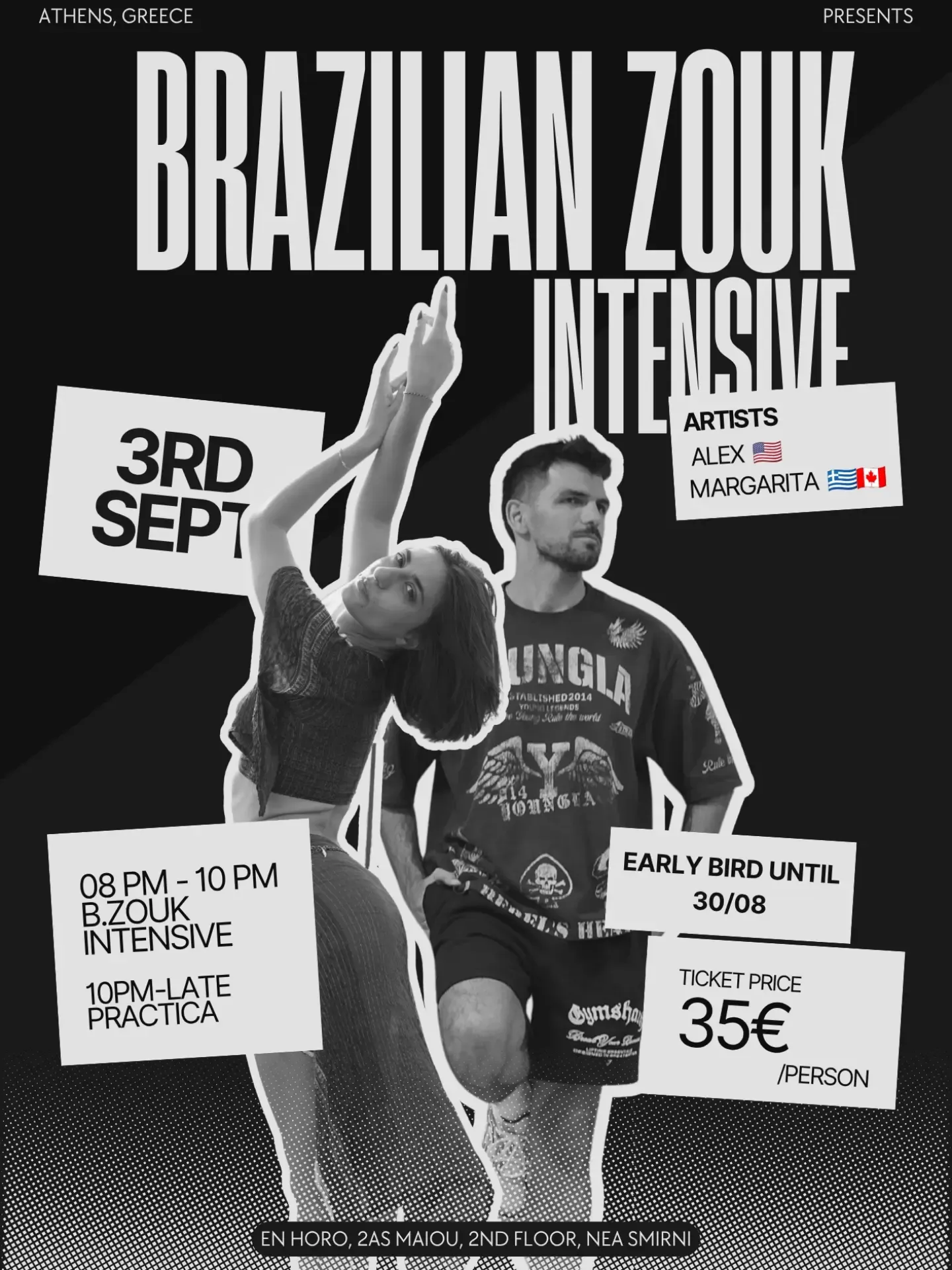 Brazilian Zouk Intensive for Experienced Bachata/Salsa/Kizomba dancers