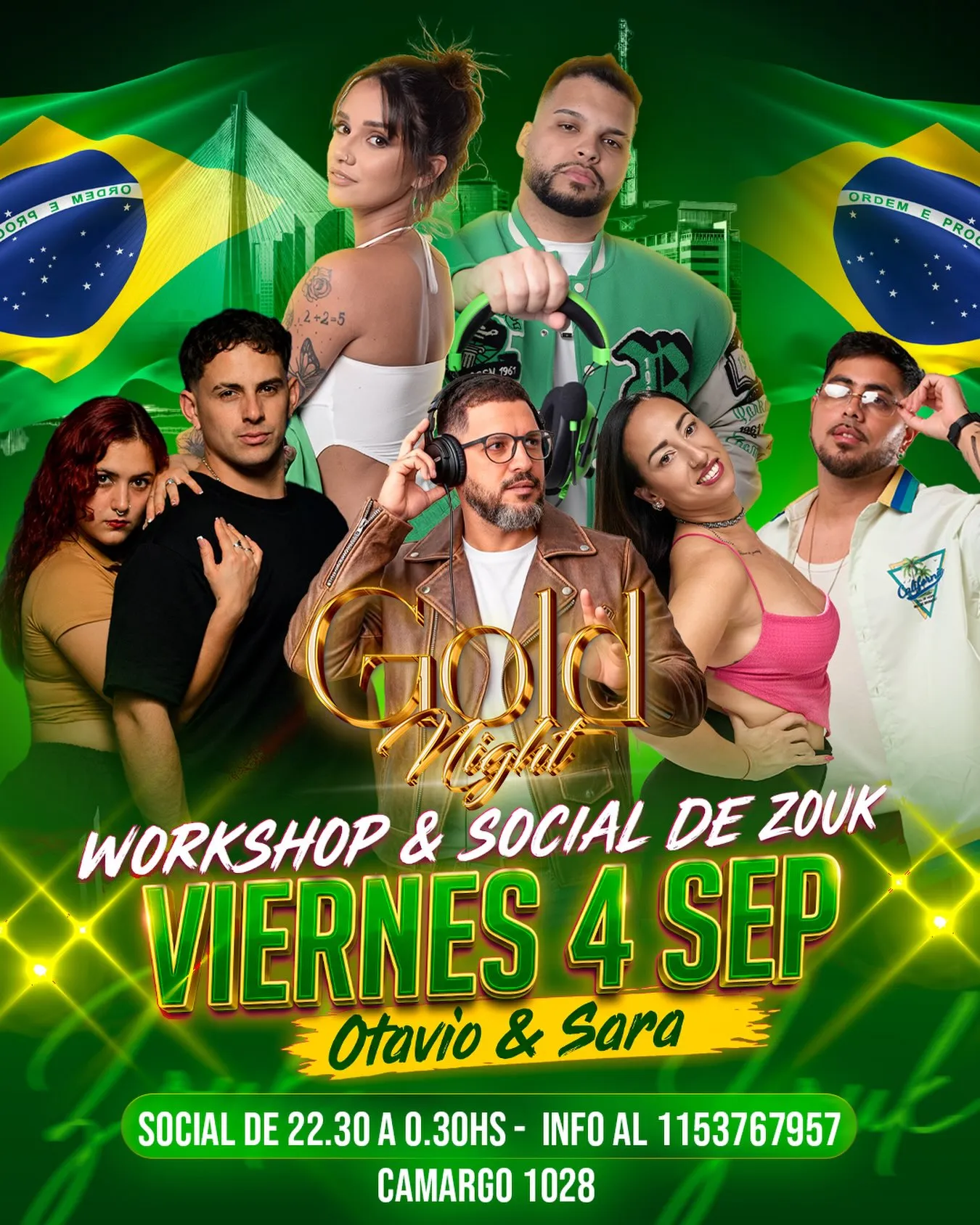 Gold Night – Workshop & Social de Zouk - With Otavio & Sara