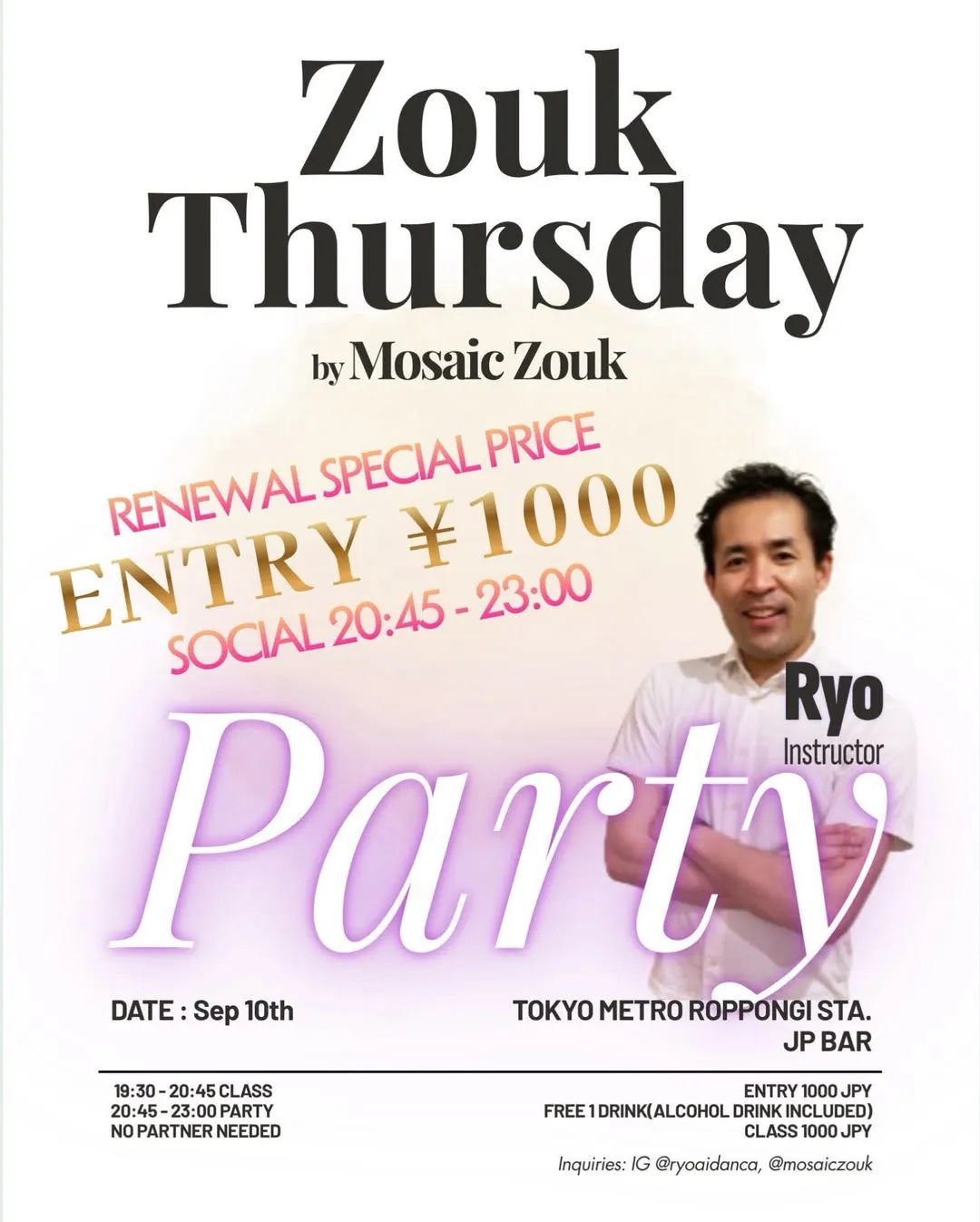 Zouk Thursday by Mosaic Zouk – Re-Opening Special