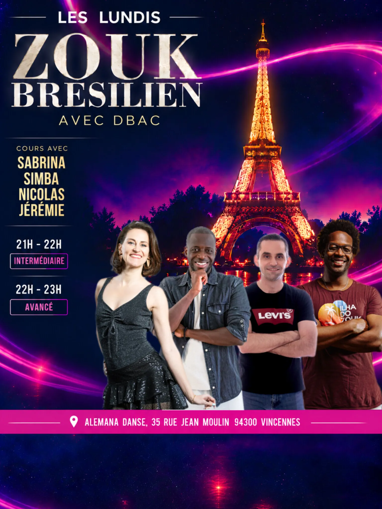 Cours inter et avancé les lundis avec Sabrina et la team DBAC