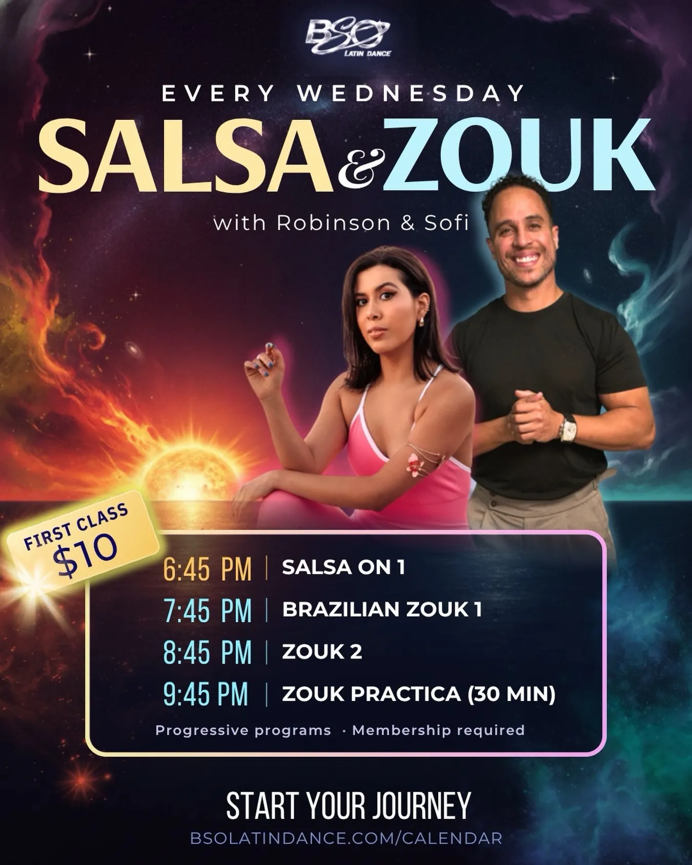 Salsa and Brazilian Zouk classes every Wednesday in Orlando